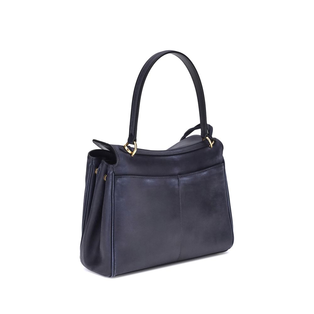 Blue Calf Leather Bos Taurus Shoulder Bag Bags Balenciaga