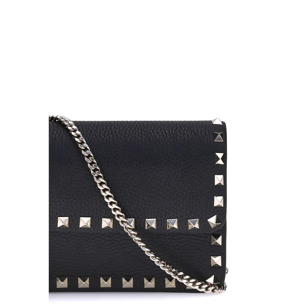 Black Calf Leather Bos Taurus Clutch Bag Bags Valentino Garavani
