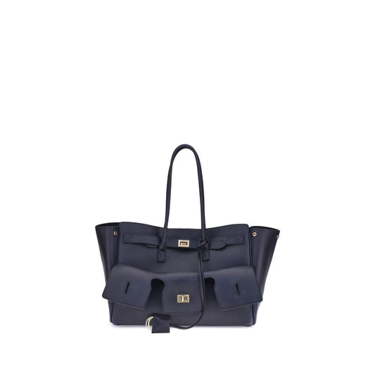 Blue Calf Leather Bos Taurus Shoulder Bag Bags Balenciaga
