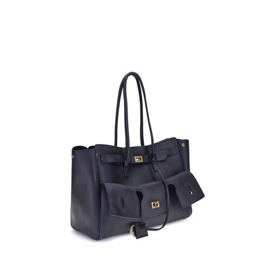 Blue Calf Leather Bos Taurus Shoulder Bag Bags Balenciaga