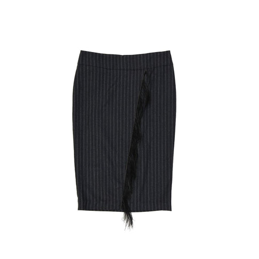 Gray Virgin Wool Midi Skirt Skirts Brunello Cucinelli