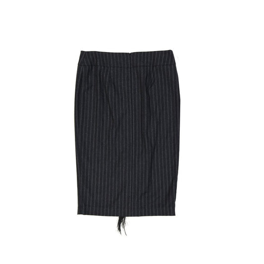 Gray Virgin Wool Midi Skirt Skirts Brunello Cucinelli