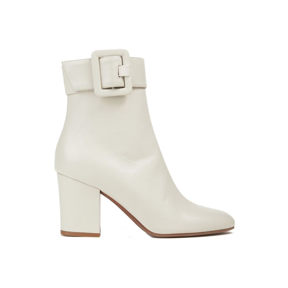 White Lamb Leather Ankle Boots Shoes Sergio Rossi