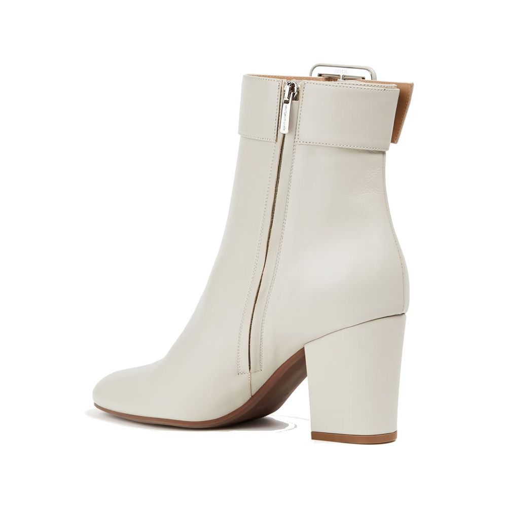 White Lamb Leather Ankle Boots Shoes Sergio Rossi