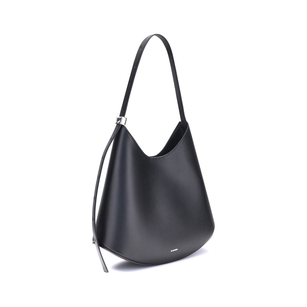 Black Calf Leather Bos Taurus Shoulder Bag Bags Jil Sander