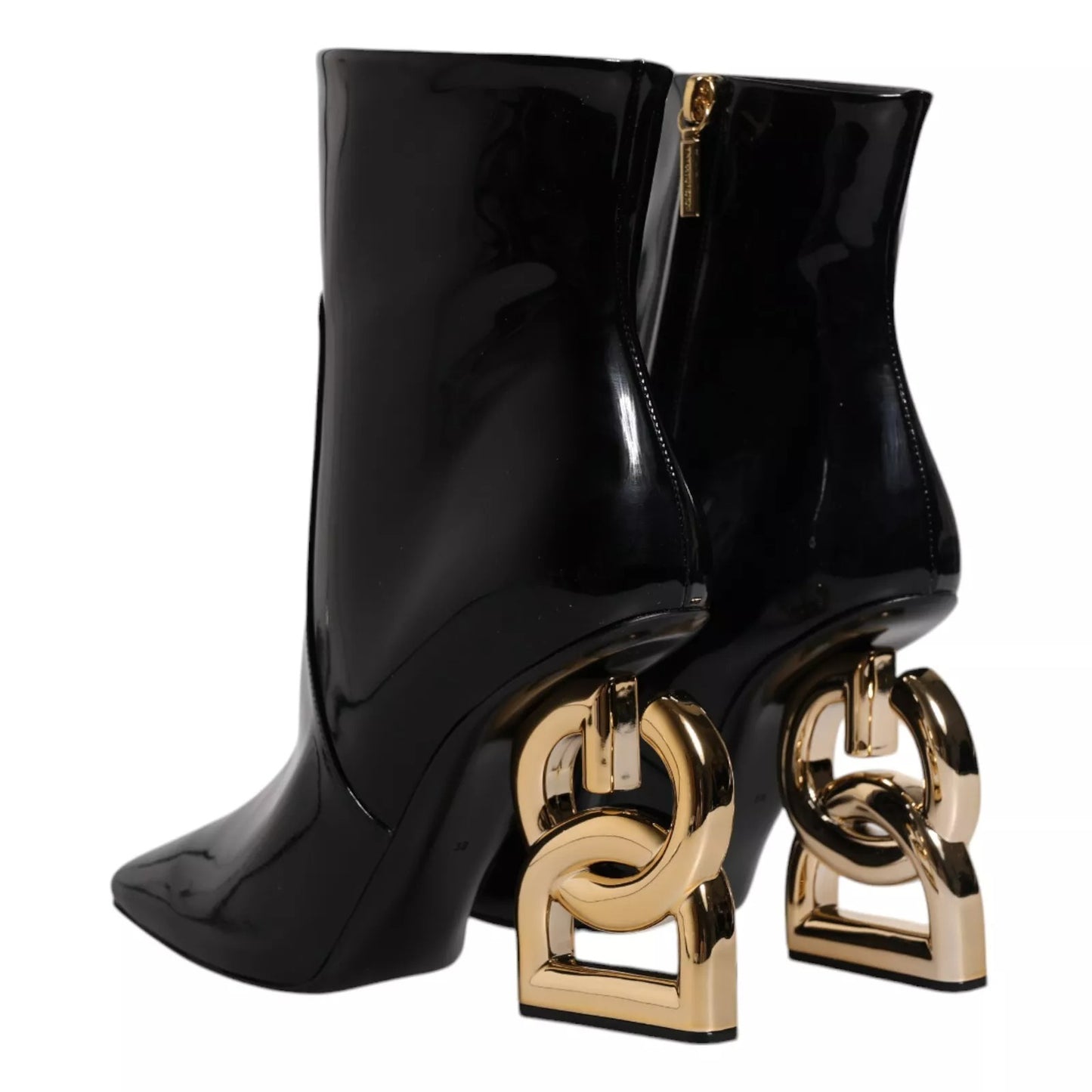 Black Jackie Leather Mid Calf Boots Shoes Shoes Dolce & Gabbana