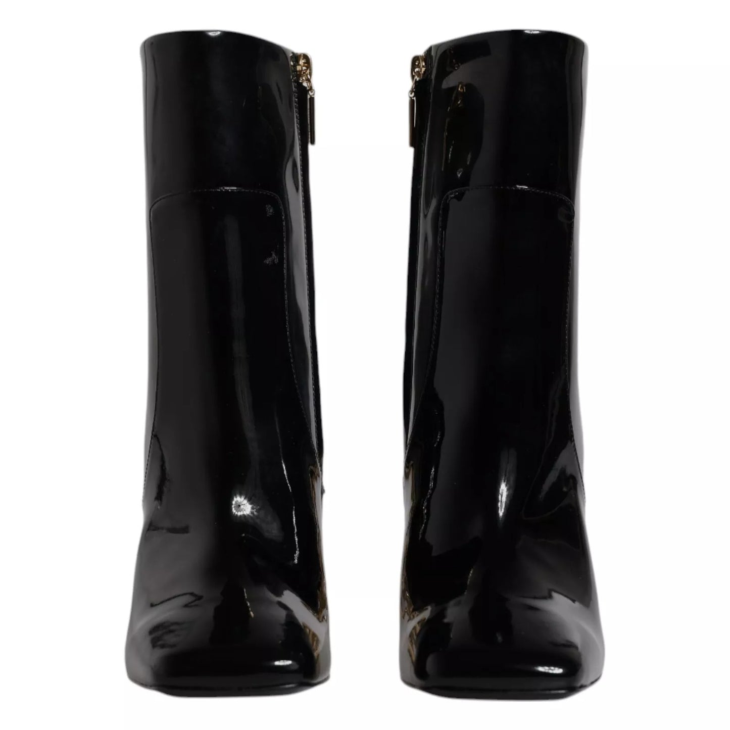 Black Jackie Leather Mid Calf Boots Shoes Shoes Dolce & Gabbana