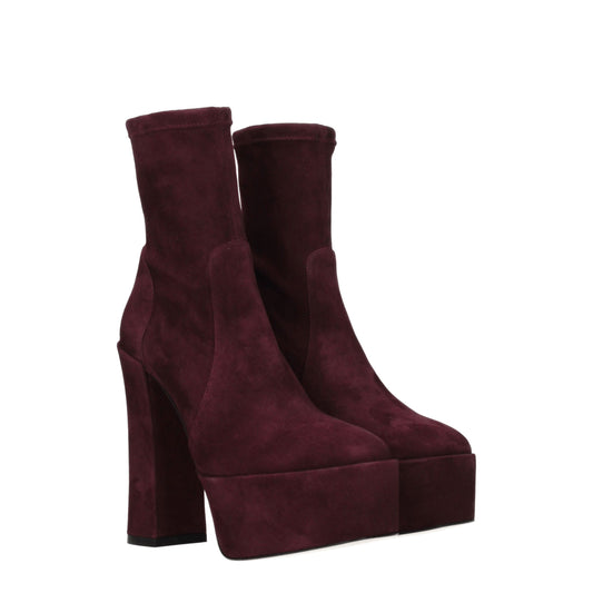 Purple Leather Ankle Boots Shoes Stuart Weitzman