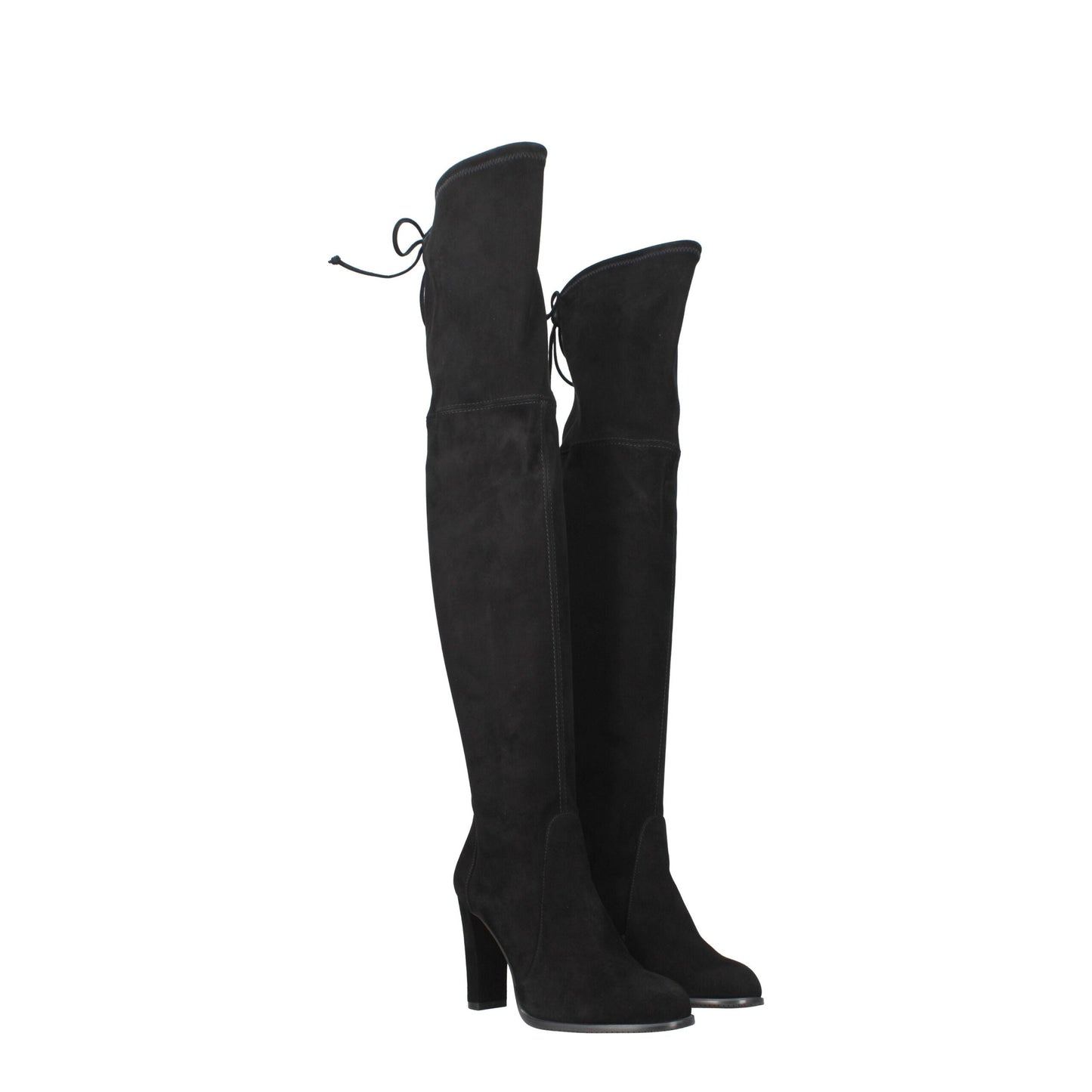 Black Leather Over The Knee Shoes Stuart Weitzman
