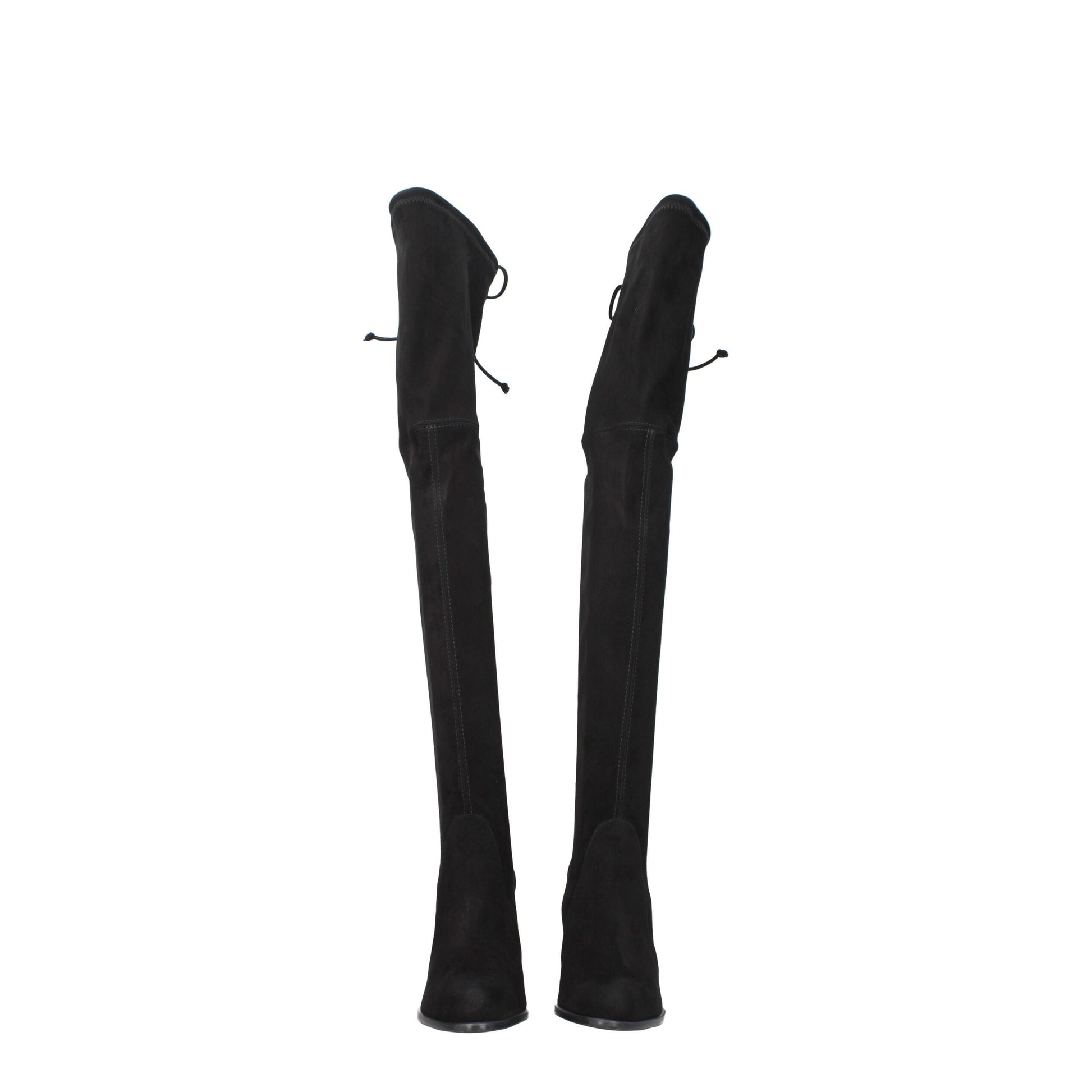 Black Leather Over The Knee Shoes Stuart Weitzman
