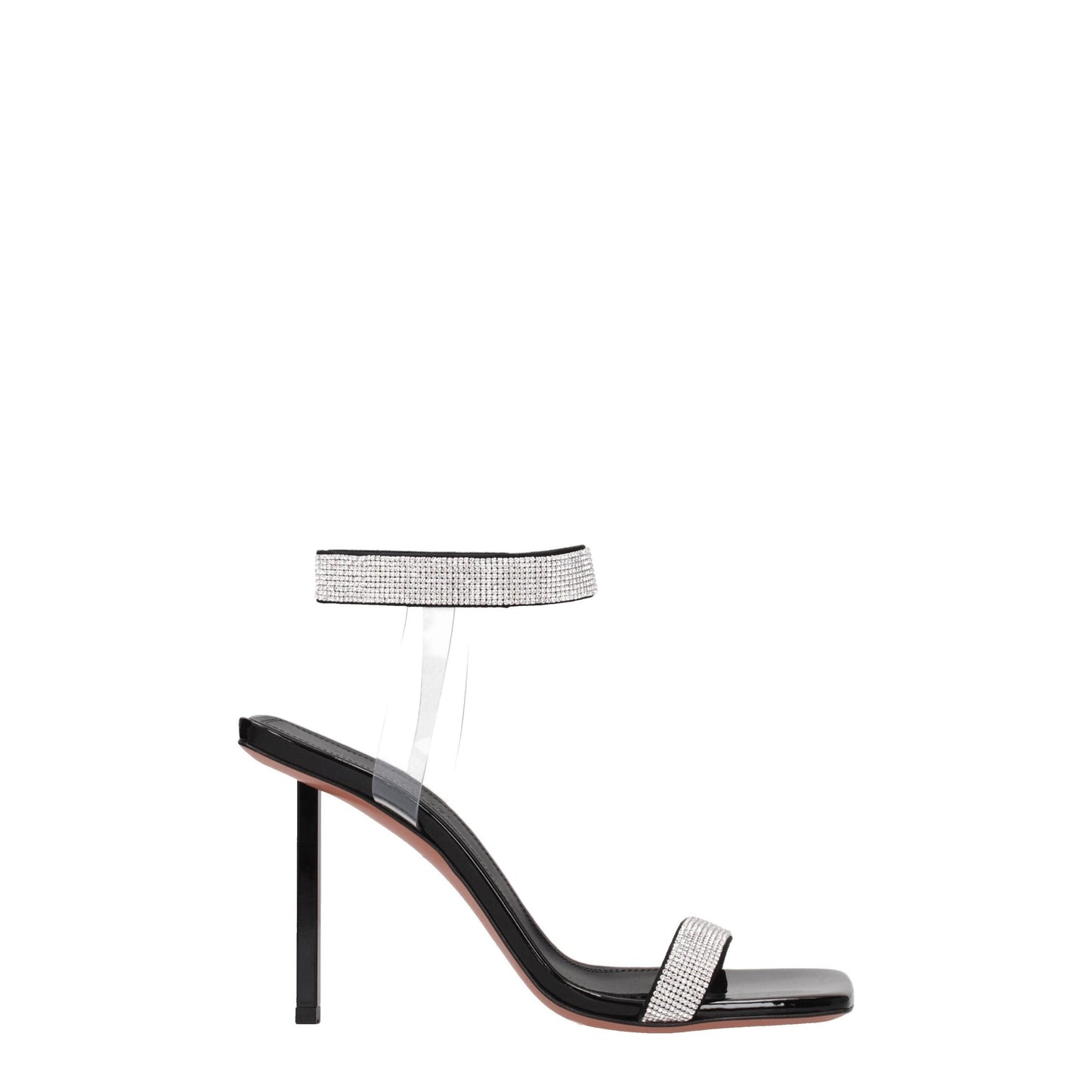Black Crystals Stiletto Heel Sandals Shoes Amina Muaddi