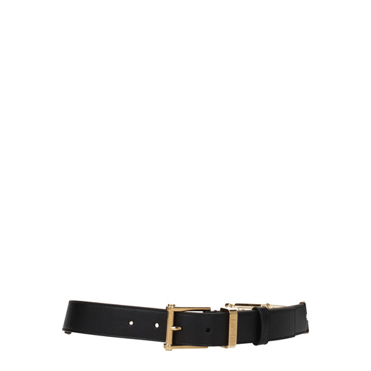 Black Leather Regular Belt Belt Versace
