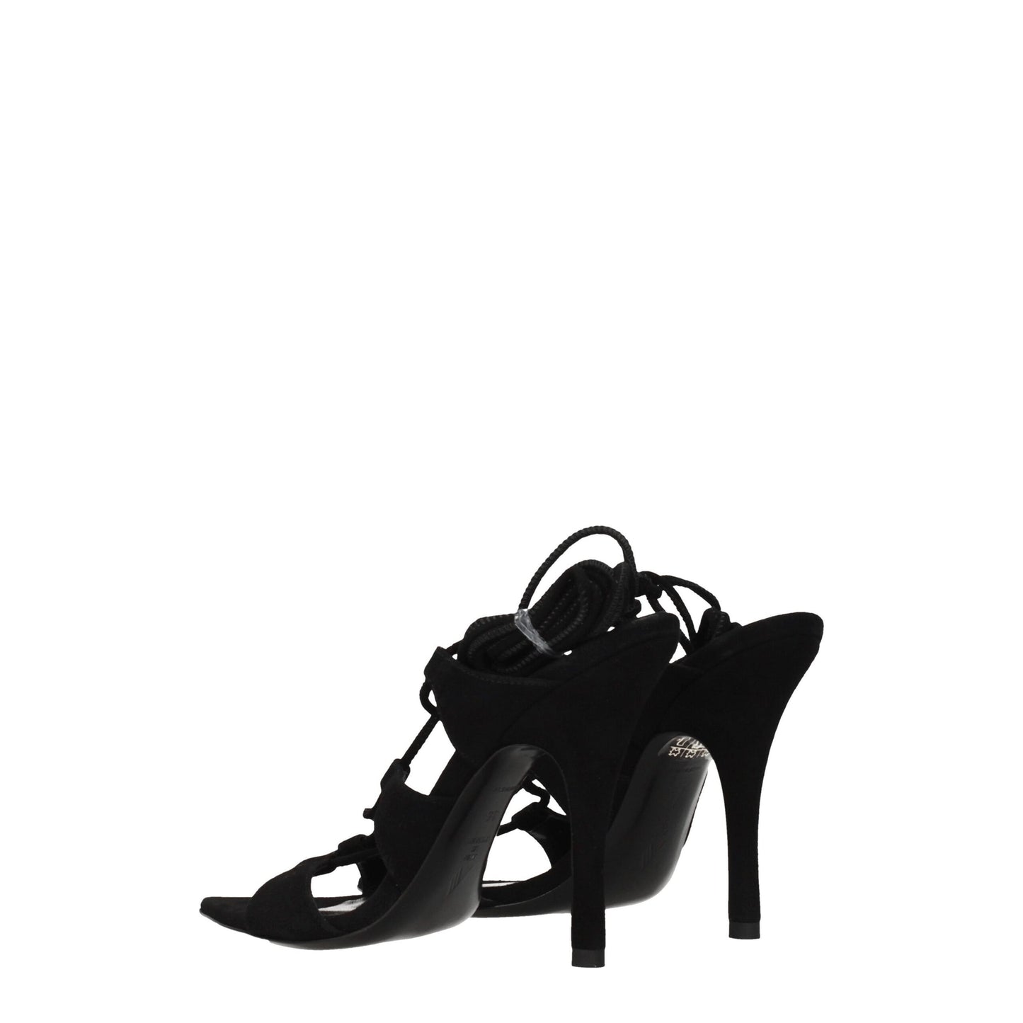Black Leather Stiletto Heel Sandals Shoes The Attico
