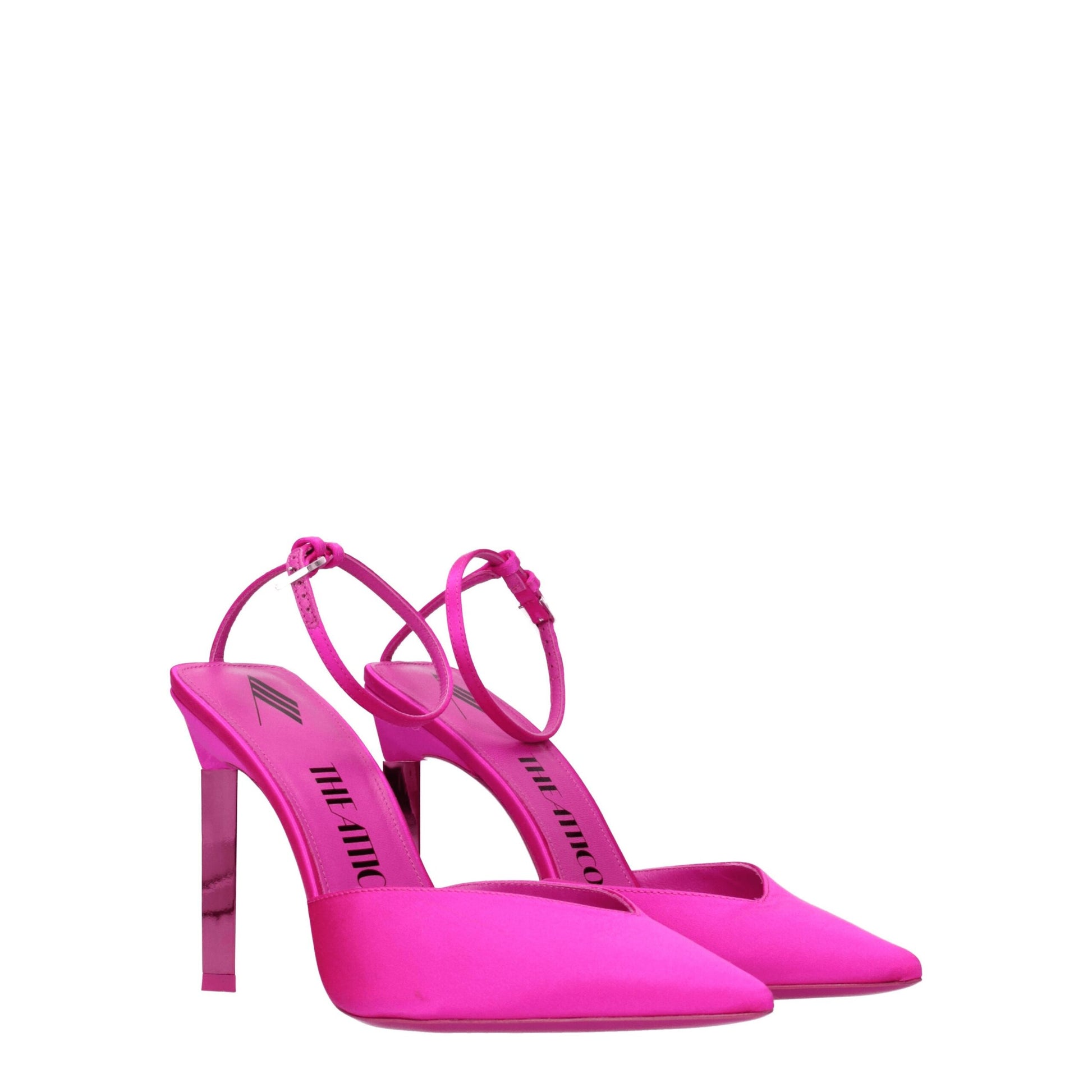 Pink Satin Stiletto Heel Sandals Shoes The Attico