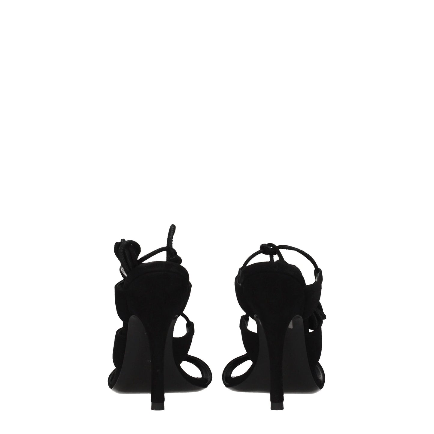 Black Leather Stiletto Heel Sandals Shoes The Attico