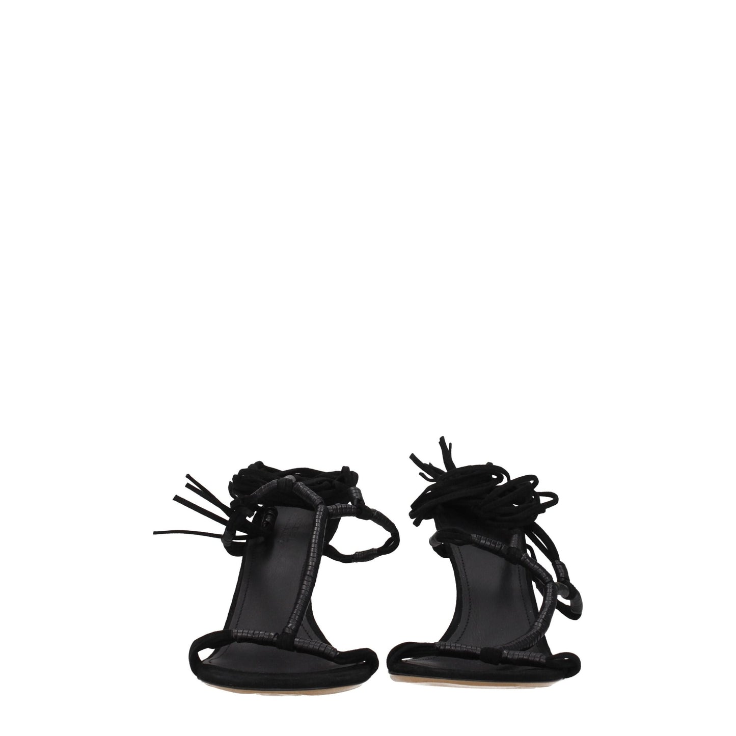 Black Leather Stiletto Heel Sandals Shoes Isabel Marant