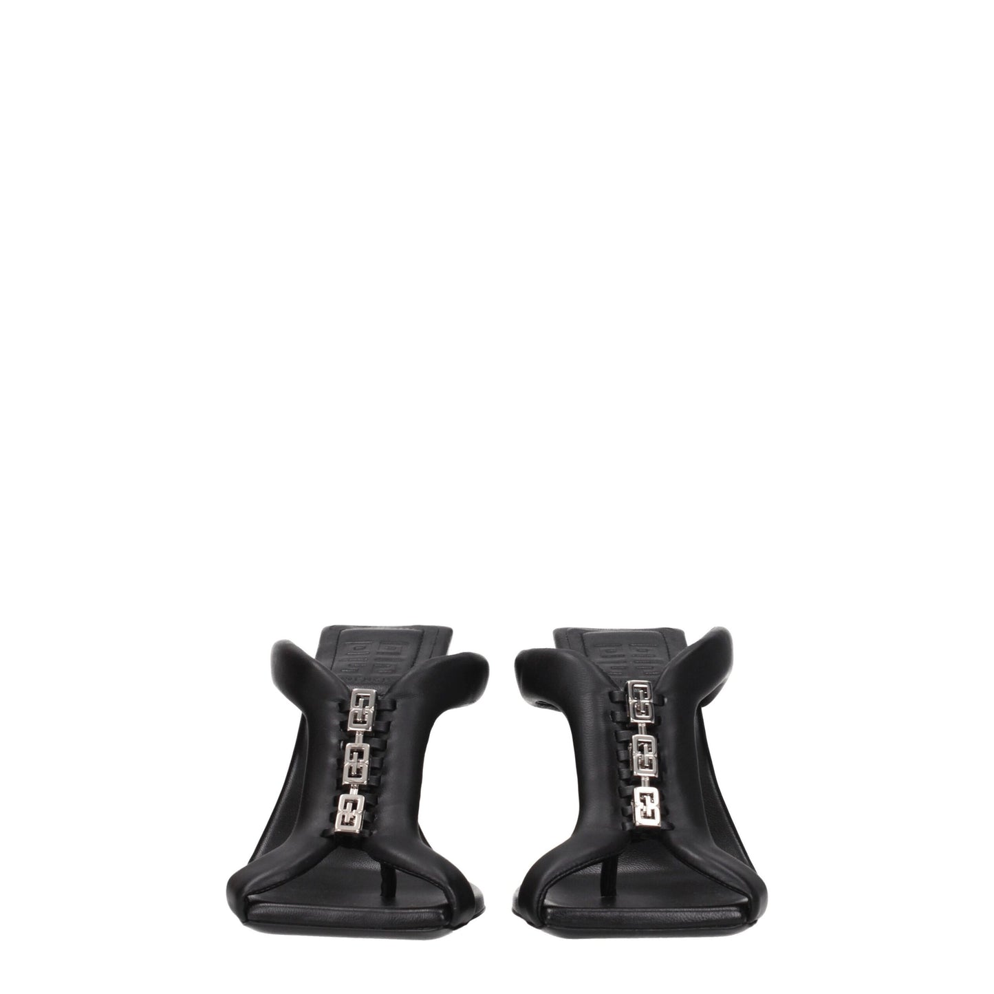 Black Leather Stiletto Heel Sandals Shoes Givenchy