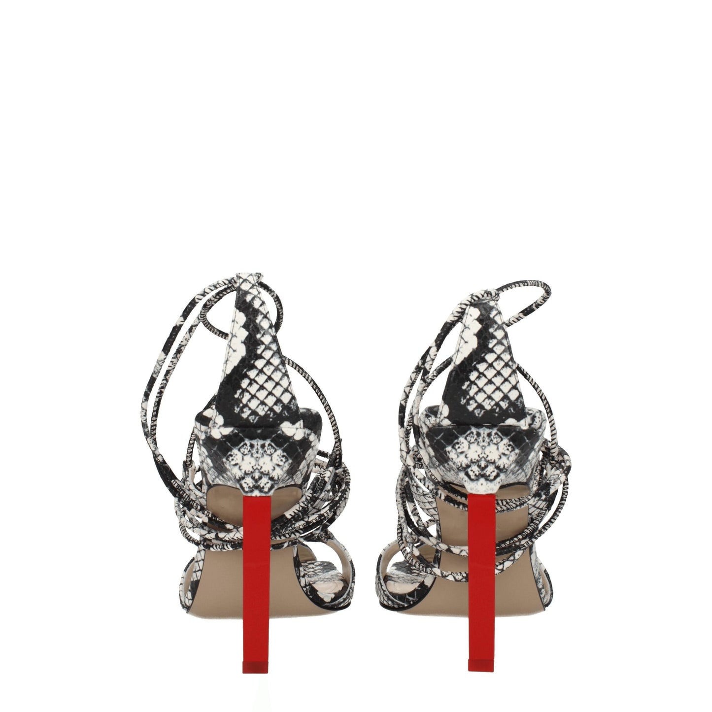 White Leather Stiletto Heel Sandals Shoes The Attico