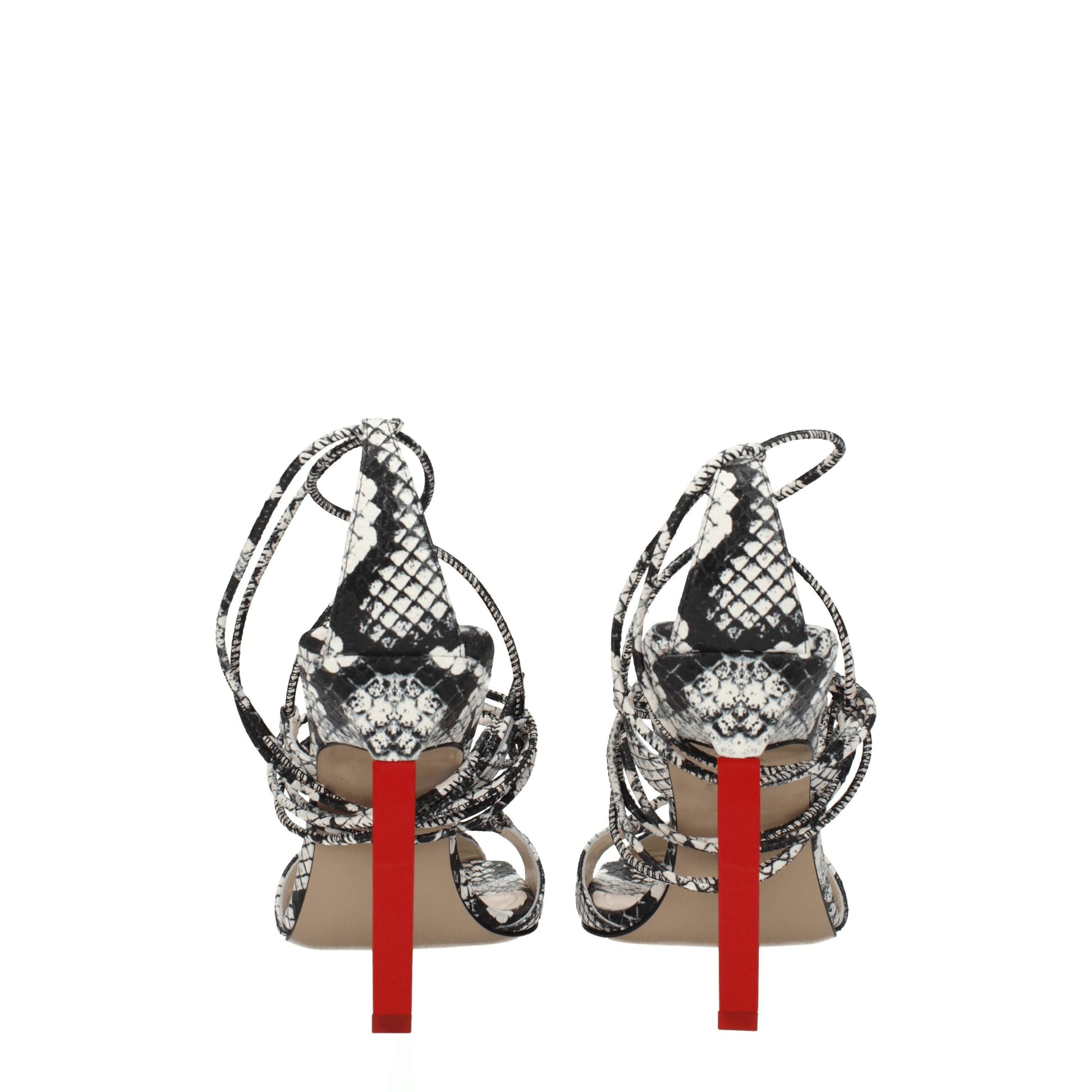 White Leather Stiletto Heel Sandals Shoes The Attico