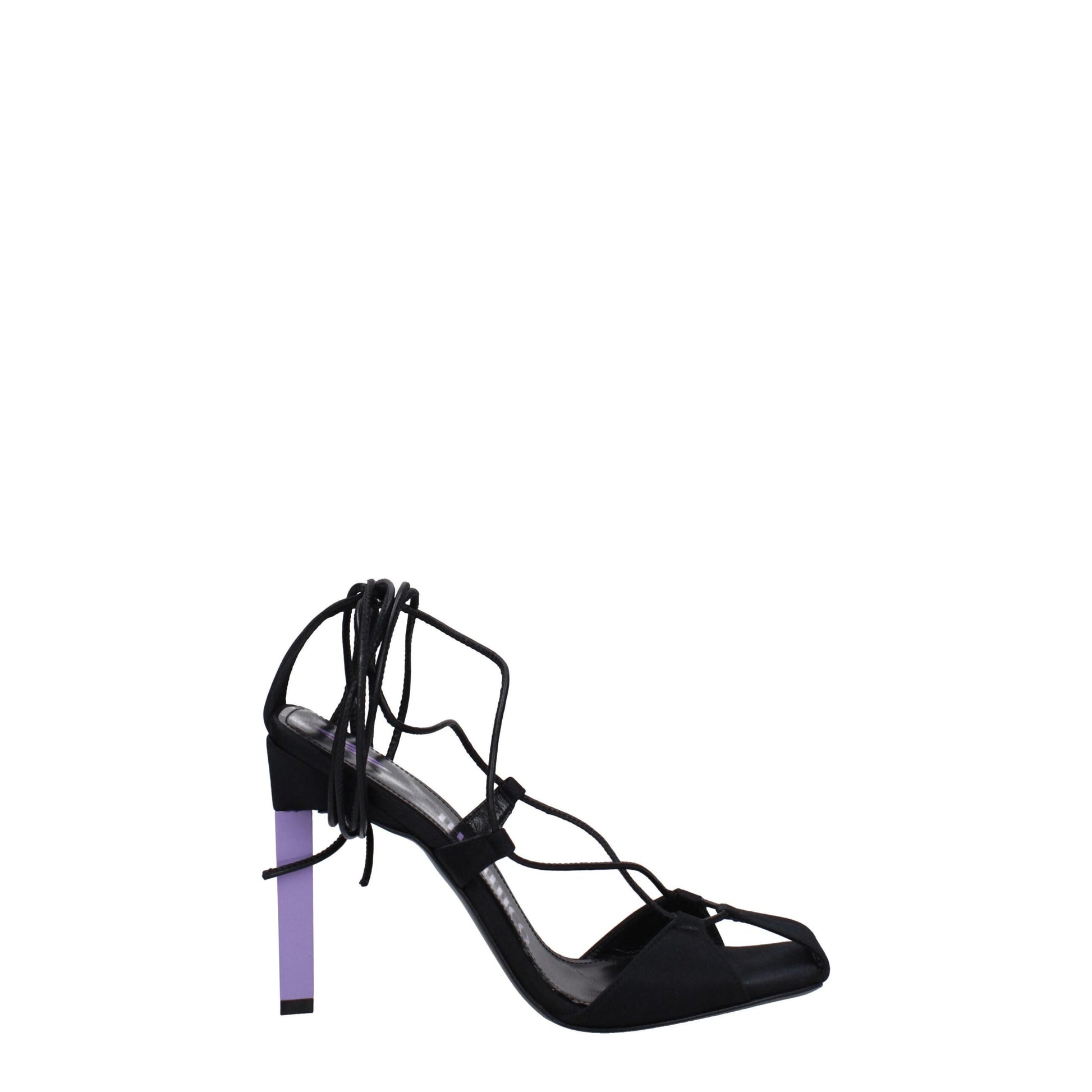 Black Fabric Stiletto Heel Sandals Shoes The Attico