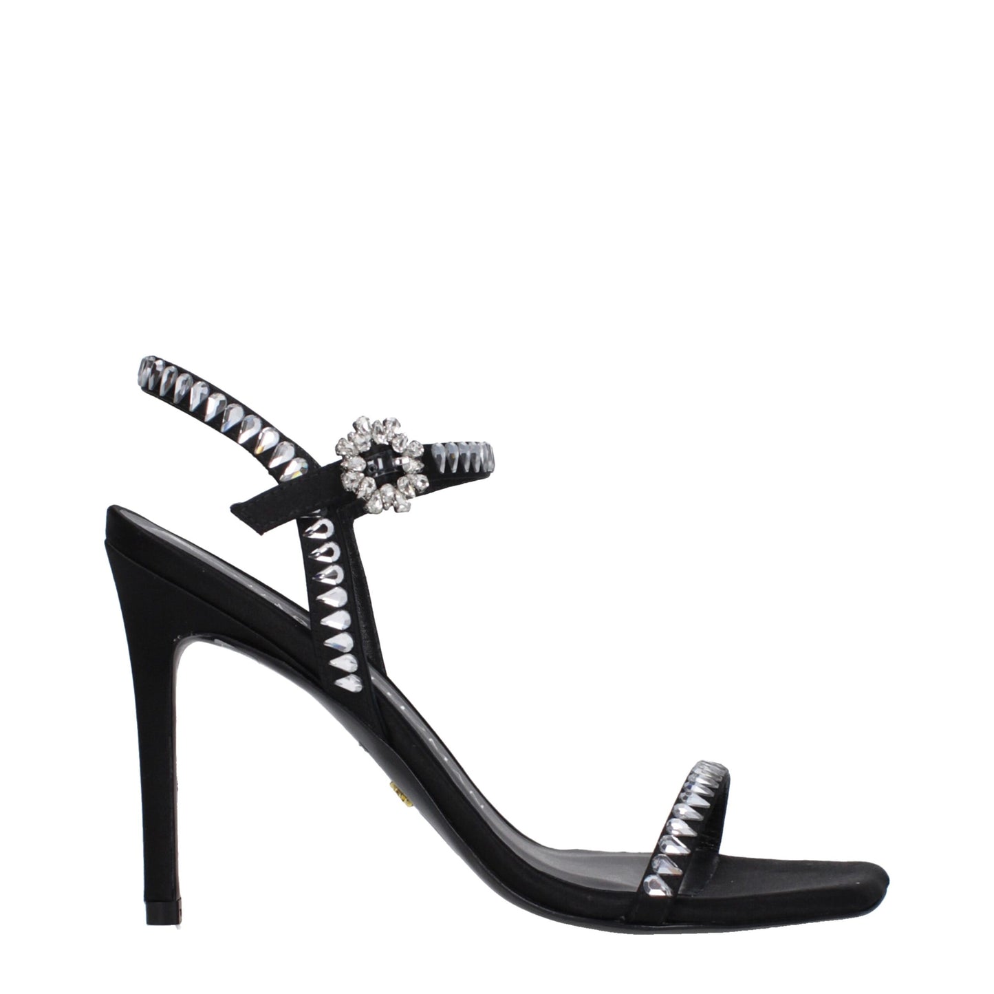 Black Satin Stiletto Heel Sandals Shoes Stuart Weitzman