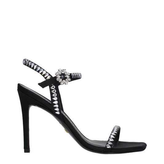 Black Satin Stiletto Heel Sandals Shoes Stuart Weitzman