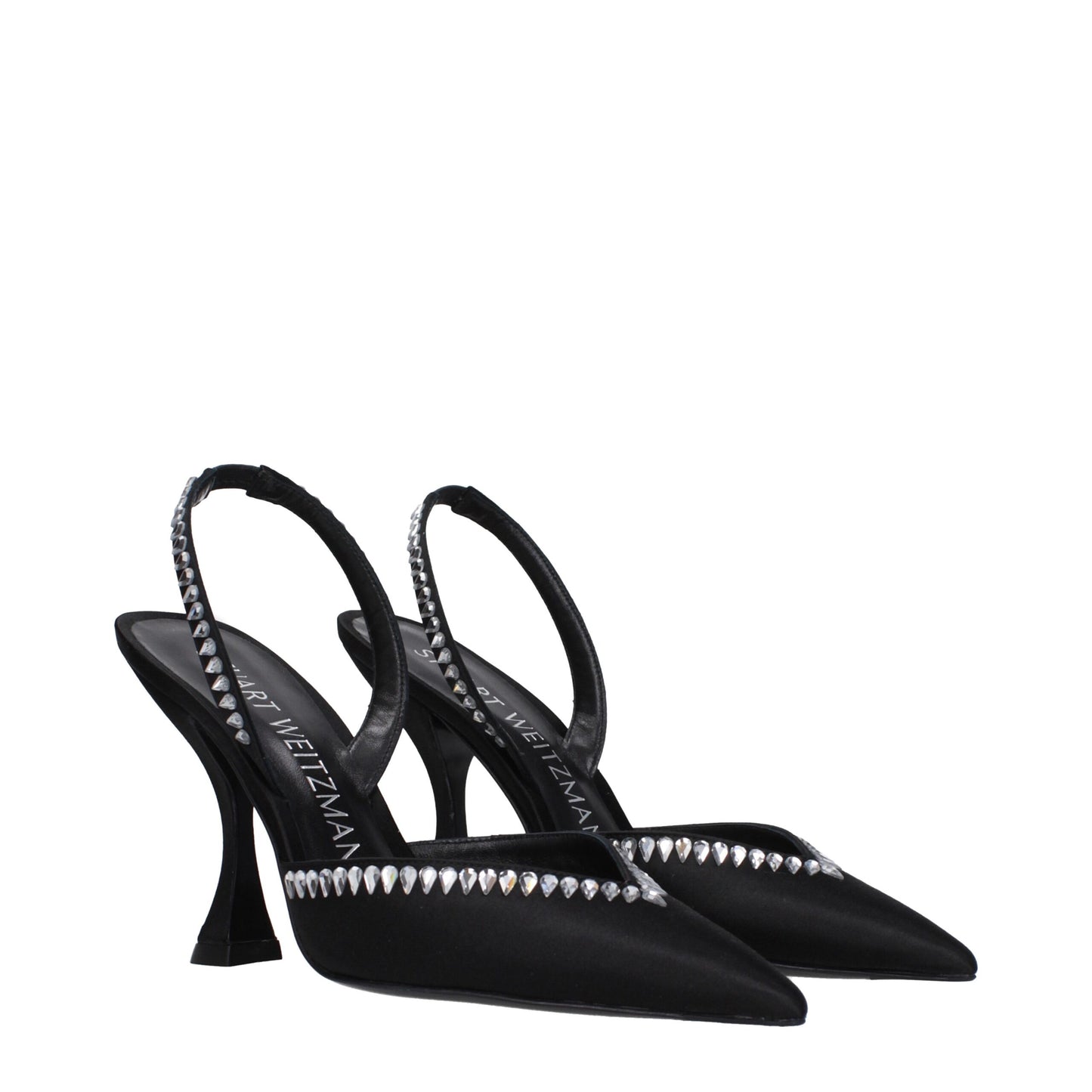 Black Satin Stiletto Heel Sandals Shoes Stuart Weitzman
