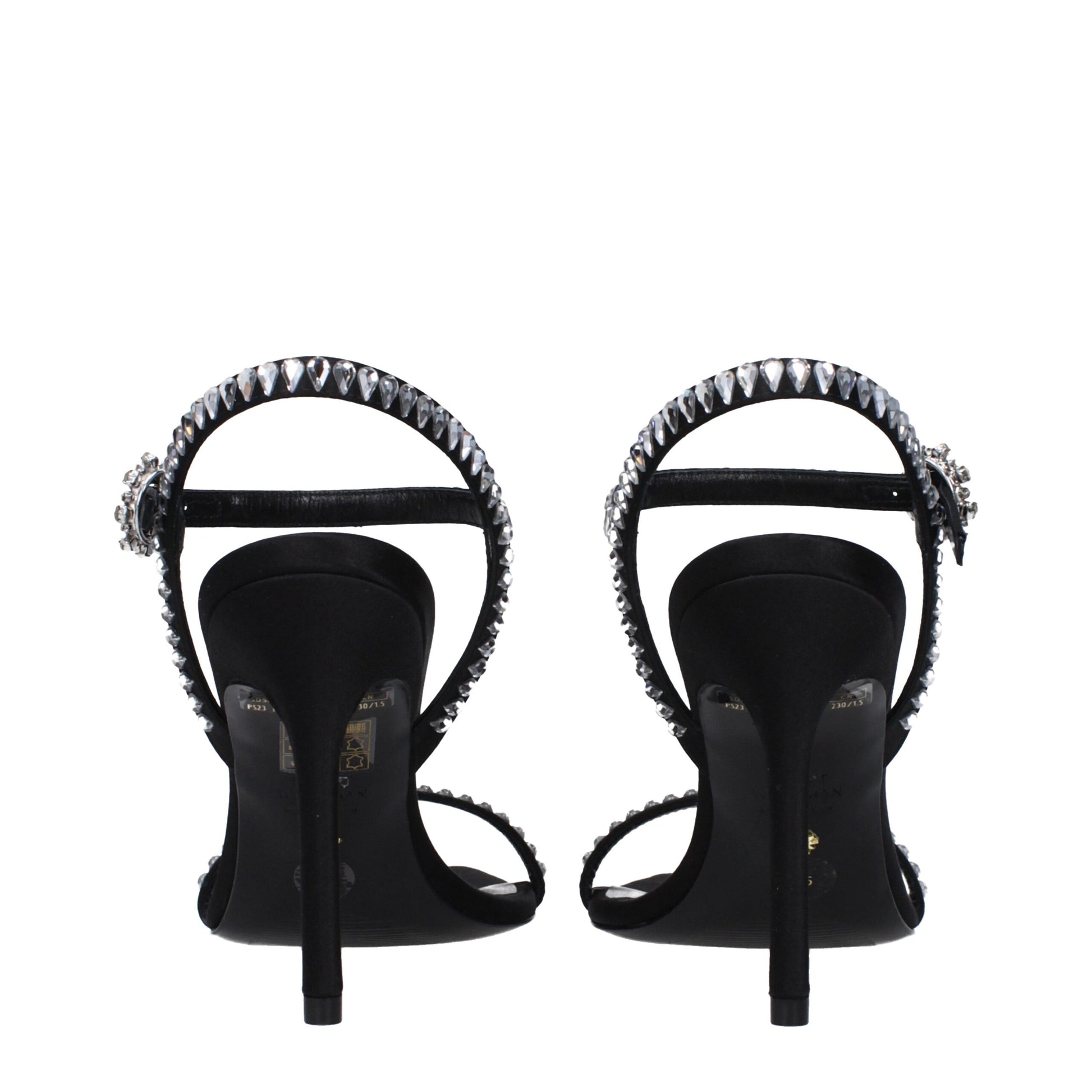 Black Satin Stiletto Heel Sandals Shoes Stuart Weitzman