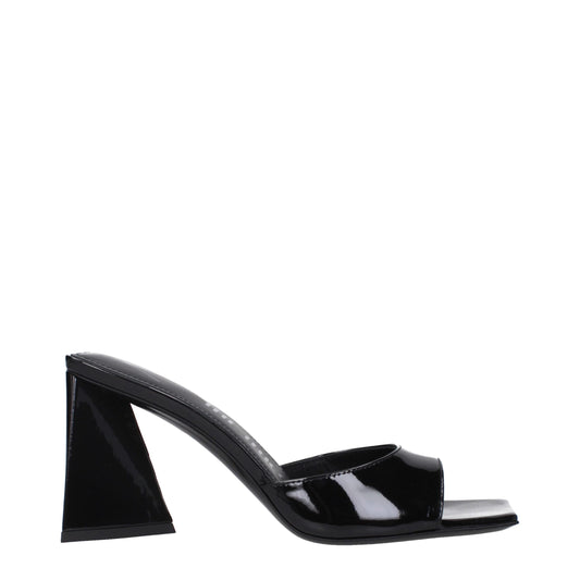 Black Leather Stiletto Heel Sandals Shoes The Attico