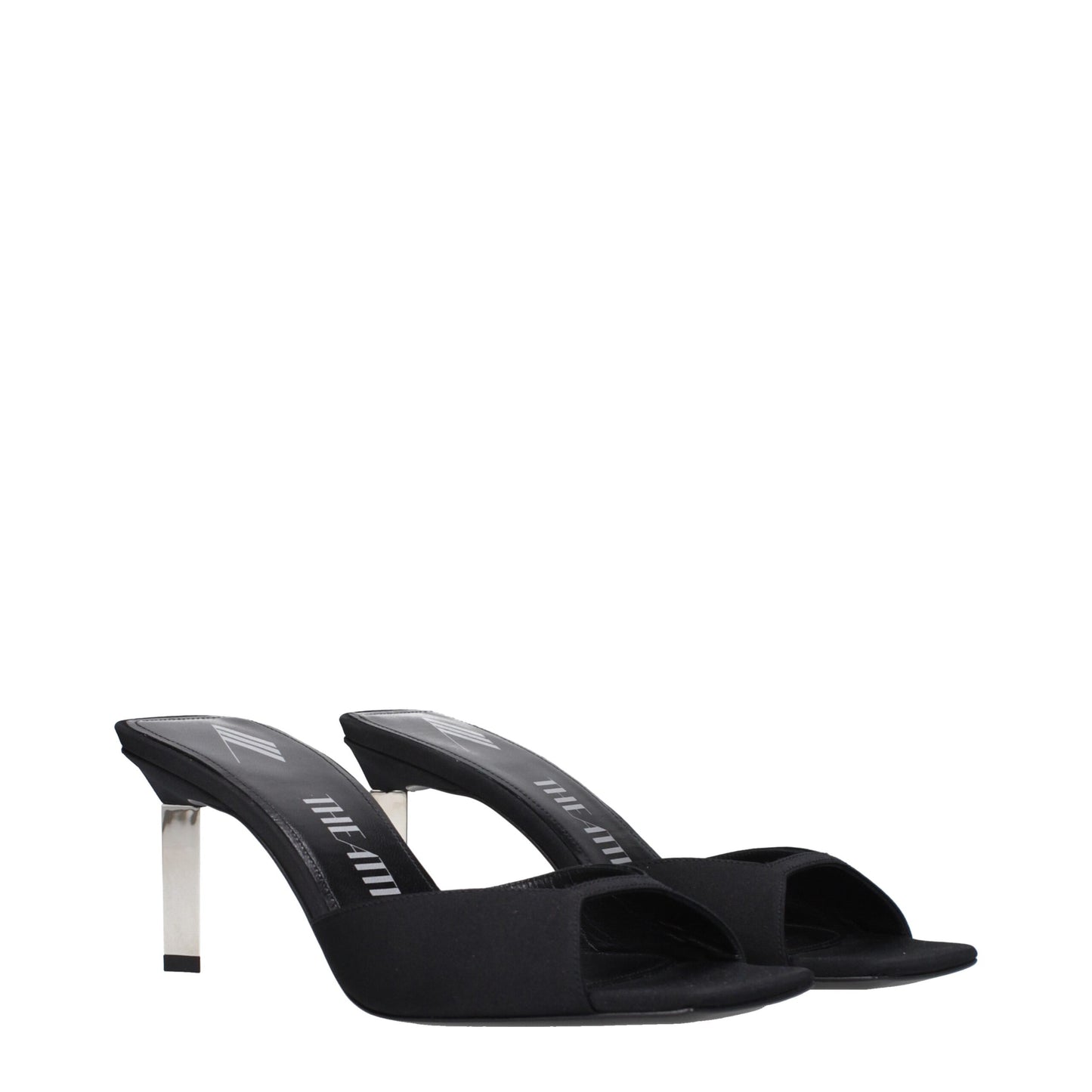 Black Satin Stiletto Heel Sandals Shoes The Attico