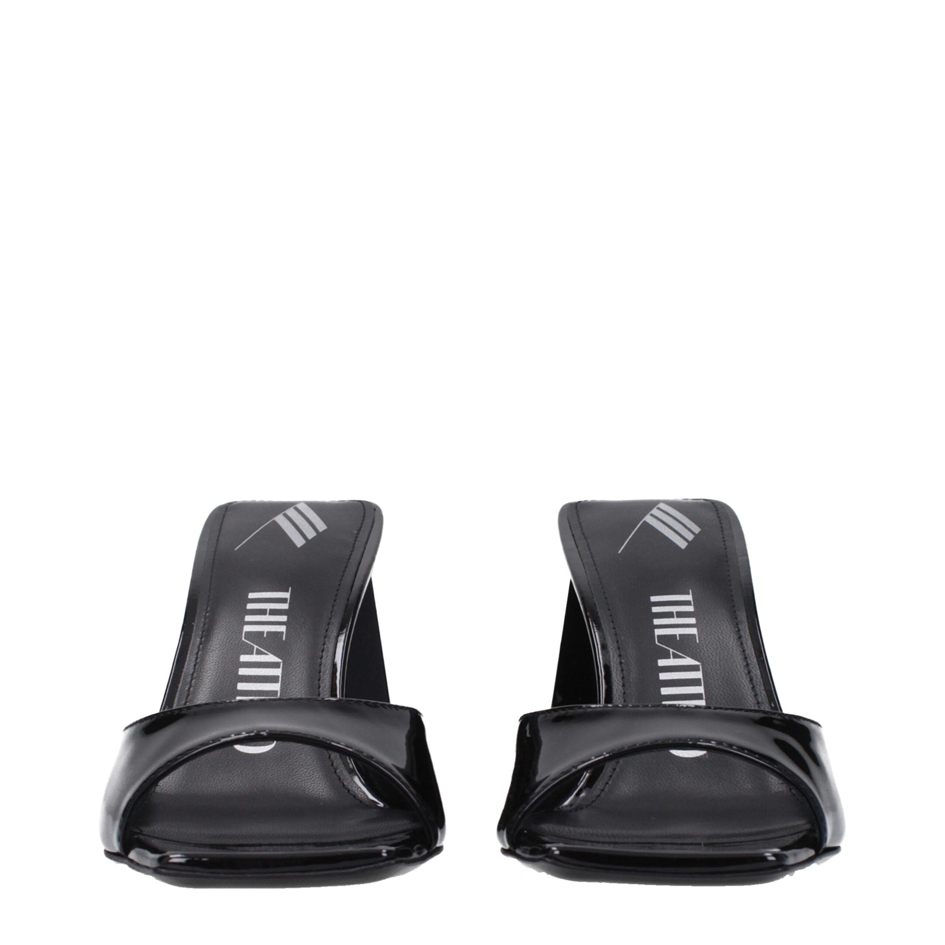 Black Leather Stiletto Heel Sandals Shoes The Attico