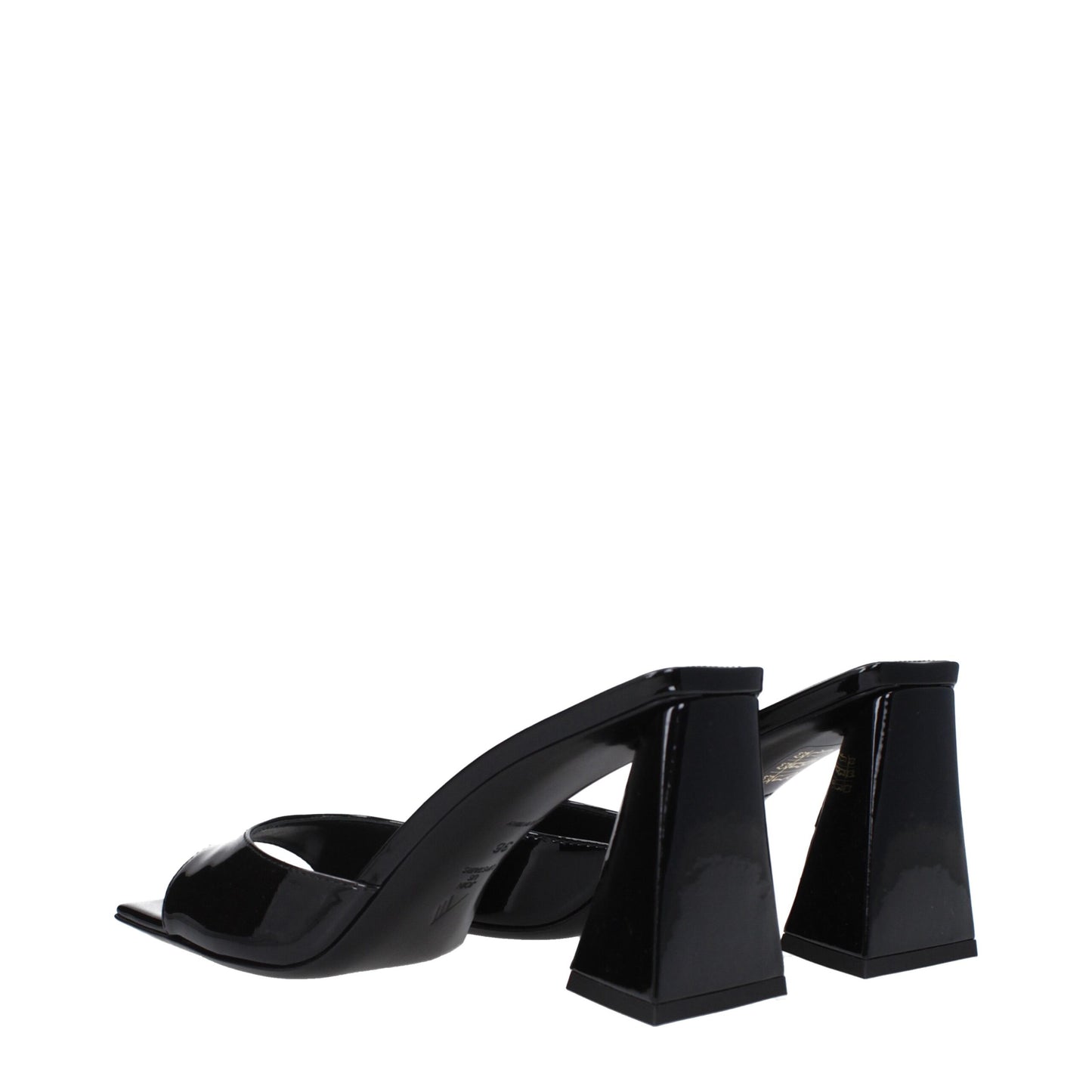 Black Leather Stiletto Heel Sandals Shoes The Attico