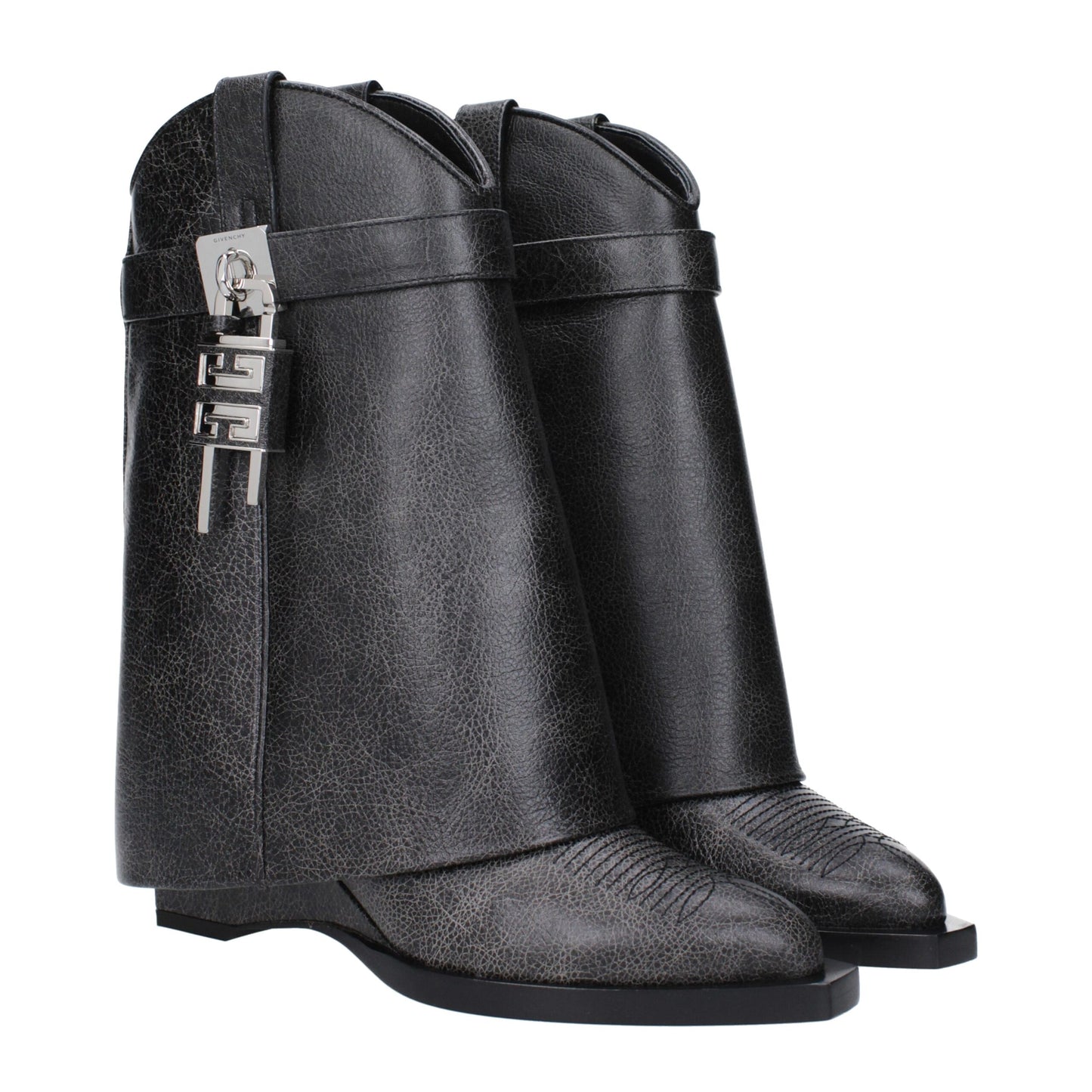 Black Leather Ankle Boots Shoes Givenchy