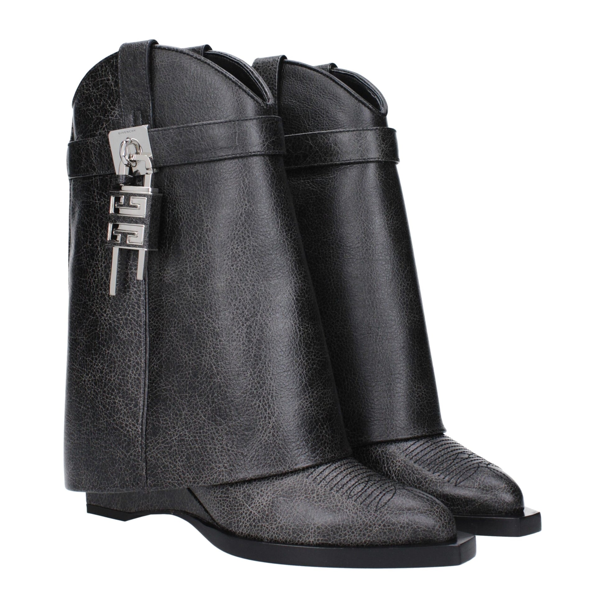 Black Leather Ankle Boots Shoes Givenchy