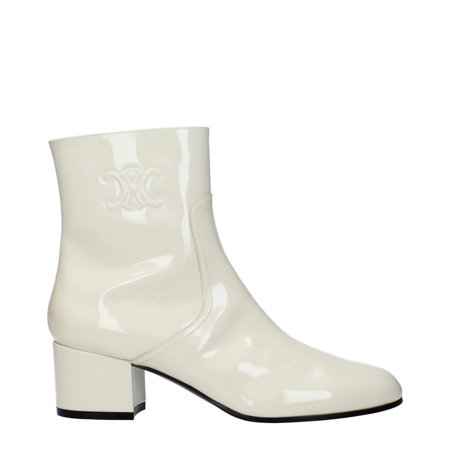 Beige Leather Ankle Boots Shoes Celine