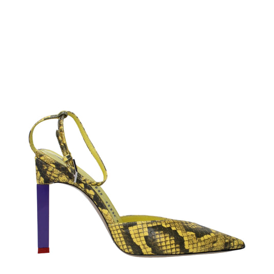 Yellow Leather High Heel Pumps Shoes The Attico