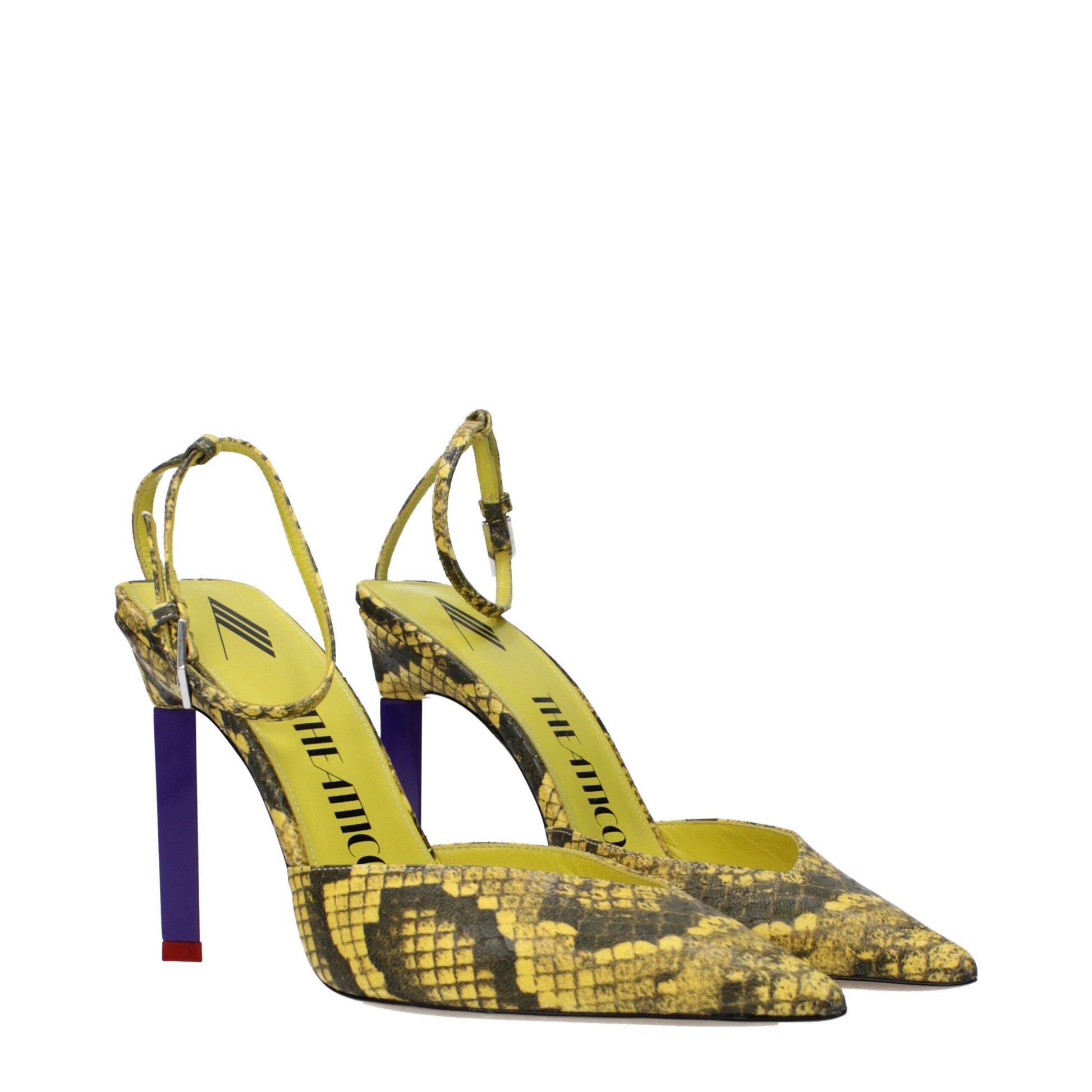 Yellow Leather High Heel Pumps Shoes The Attico