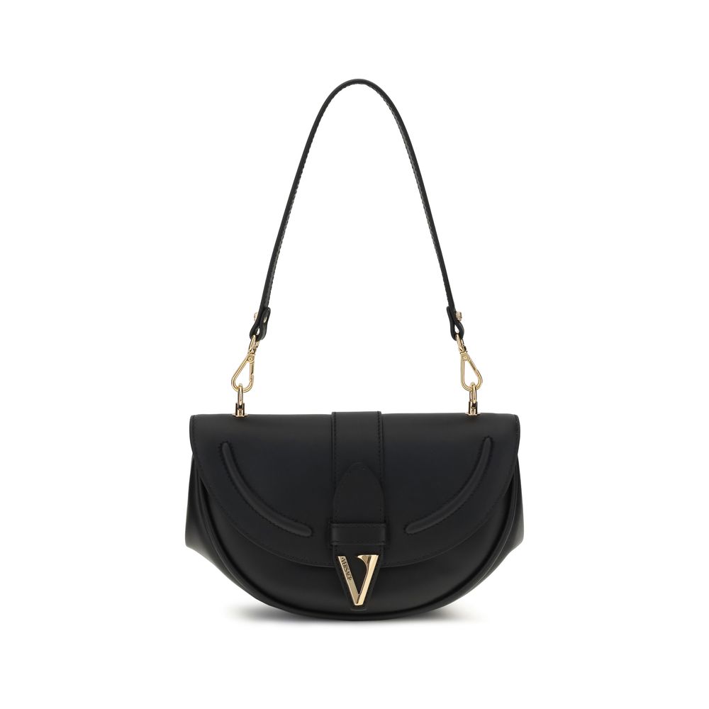 Black Calf Leather Bos Taurus Shoulder Bag Bags Versace