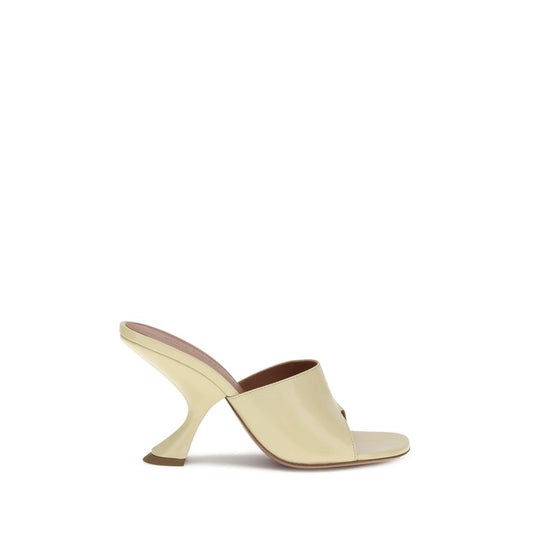 Cream Calf Leather Bos Taurus Stiletto Heel Sandals Shoes Amina Muaddi