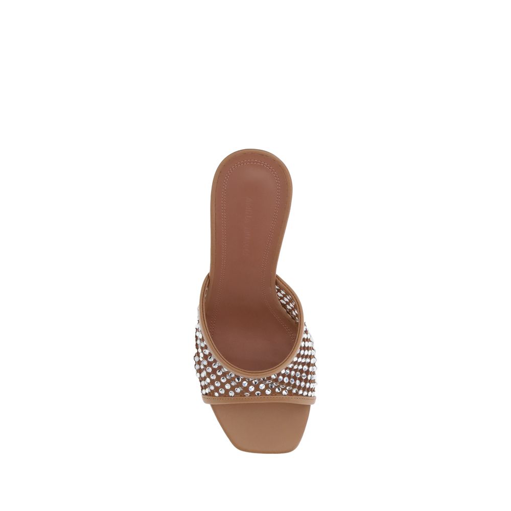 Beige Goatskin Stiletto Heel Sandals Shoes Amina Muaddi