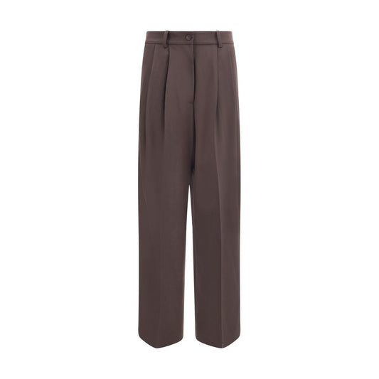 Brown Fleece Wool Dress Pants P.A.R.O.S.H.