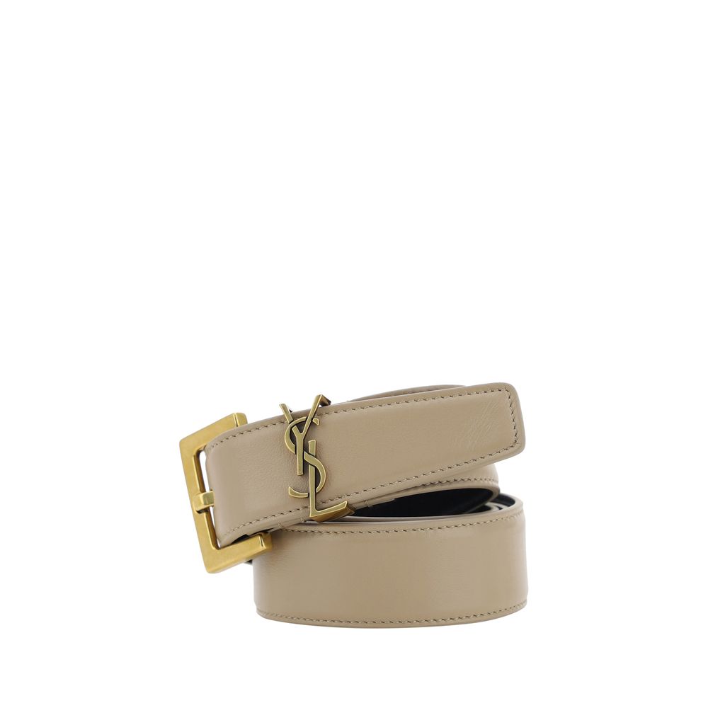 Brown Calf Leather Bos Taurus Regular Belt Belt Saint Laurent