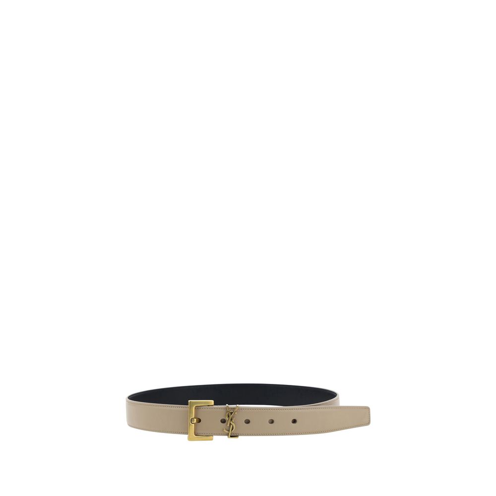 Brown Calf Leather Bos Taurus Regular Belt Belt Saint Laurent