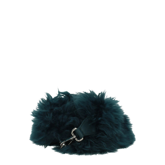 Green Leather Shoulder Bag Bags Fendi