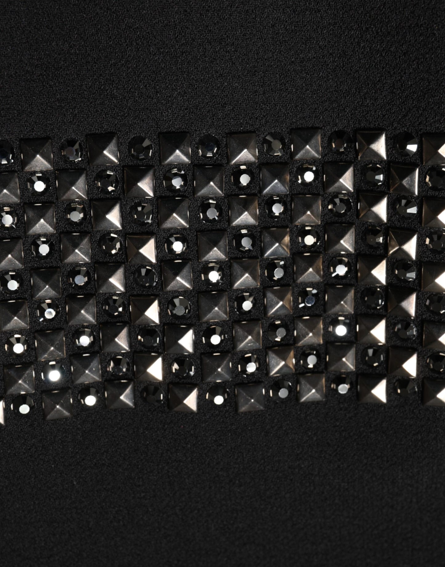 Black Crystal Embellished Collared Mini Dress Dress Dolce & Gabbana