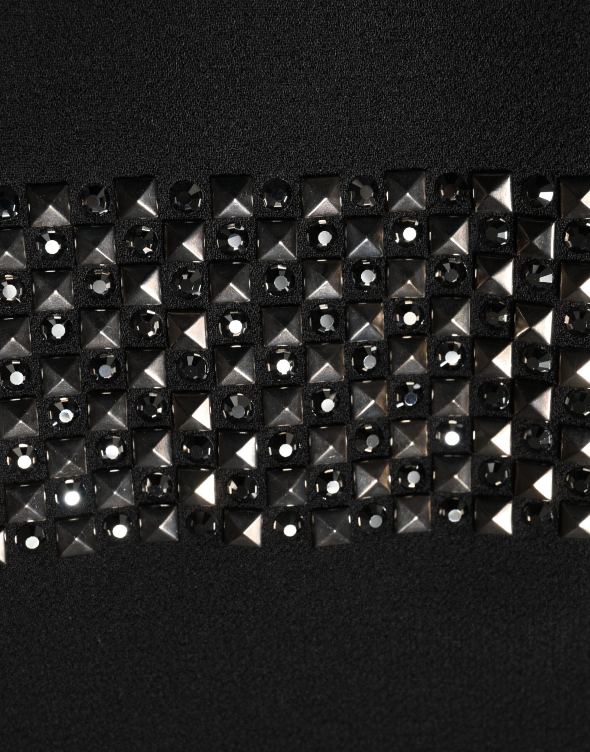 Black Crystal Embellished Collared Mini Dress Dress Dolce & Gabbana