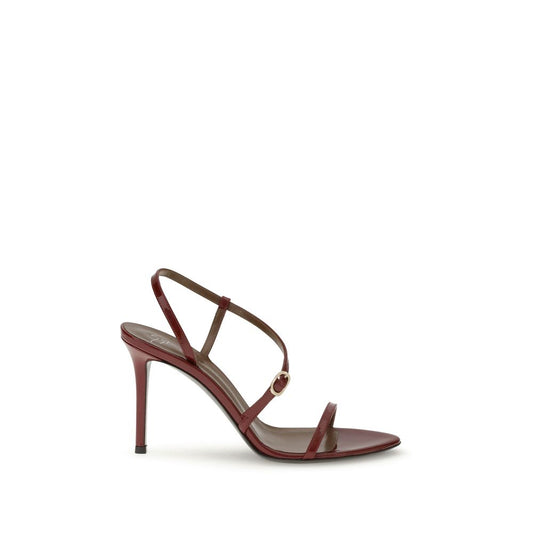 Red Leather Stiletto Heel Sandals Shoes Giuseppe Zanotti