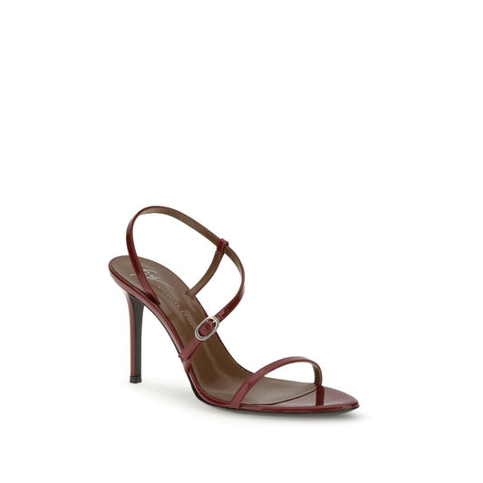 Red Leather Stiletto Heel Sandals Shoes Giuseppe Zanotti