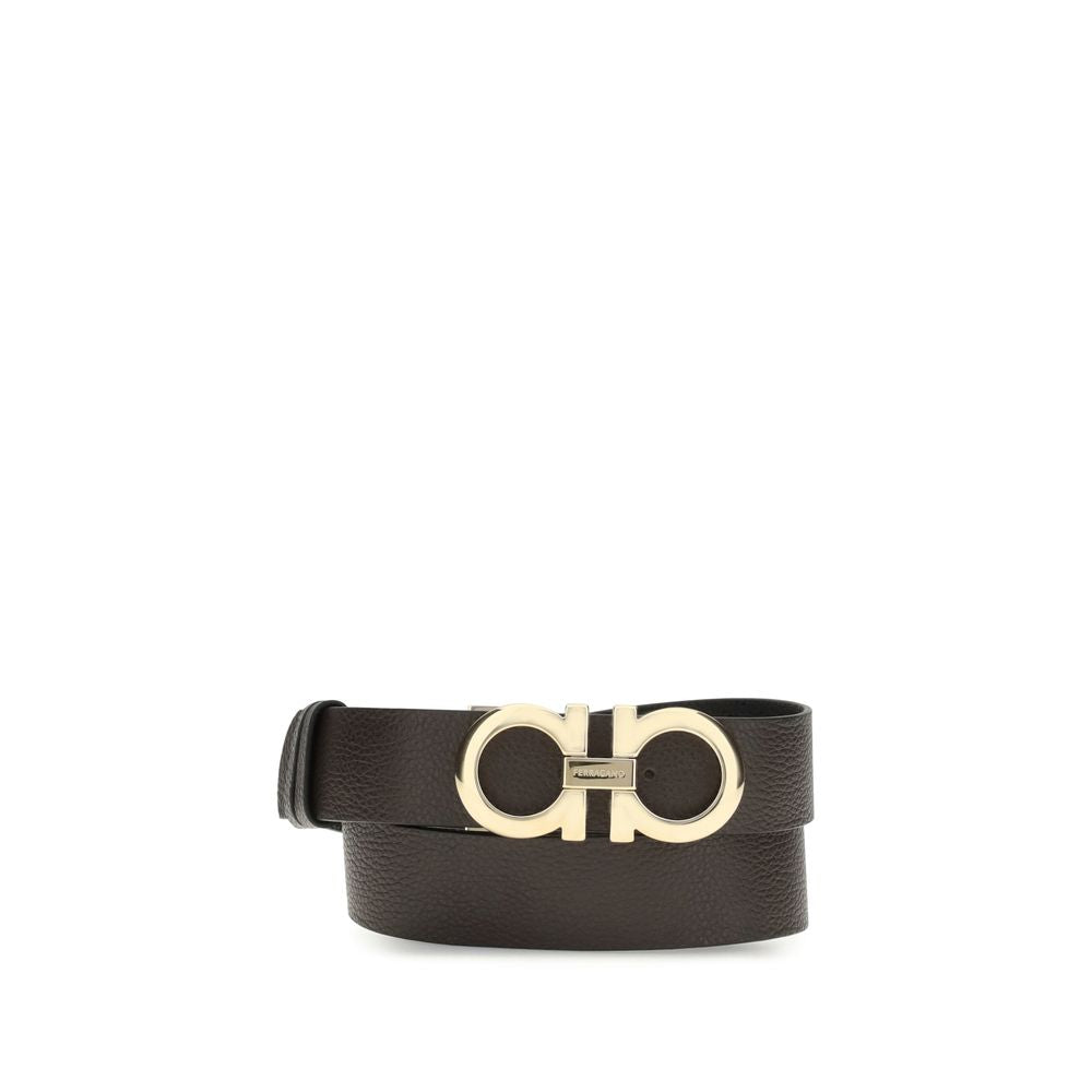 Brown Calf Leather Bos Taurus Belt Belt Ferragamo