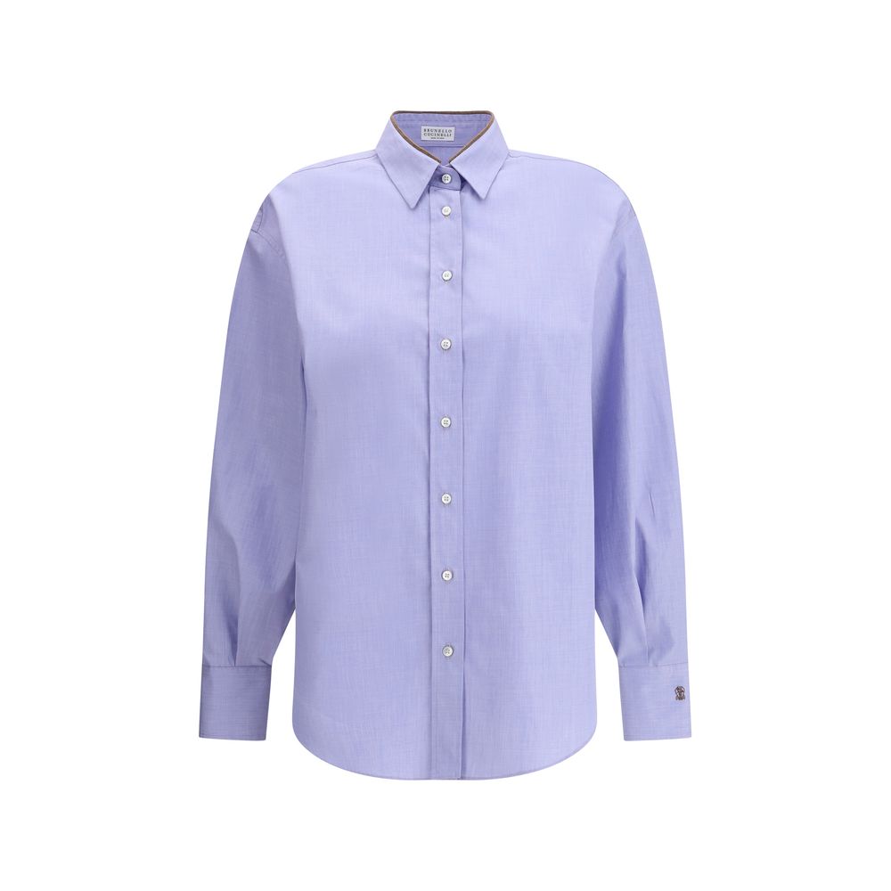 Light Blue Cotton Dress Shirt Brunello Cucinelli